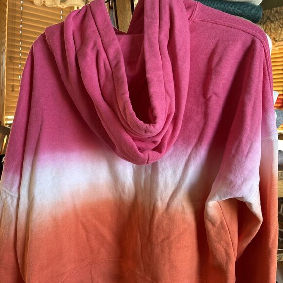 CK Calvin Klein Pink Ombré Orange Women’s Size Large Cropped Hoodie Sweatshirt - Picture 5 of 5